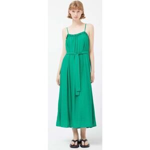 NWT Compania Fantastica Green Tie-Waist Spaghetti Strap Maxi Dress Size S